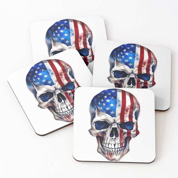 Item preview, American Flag Skull Design - Patriotic Apparel and Accessories designed and sold by Nange and Gabe.