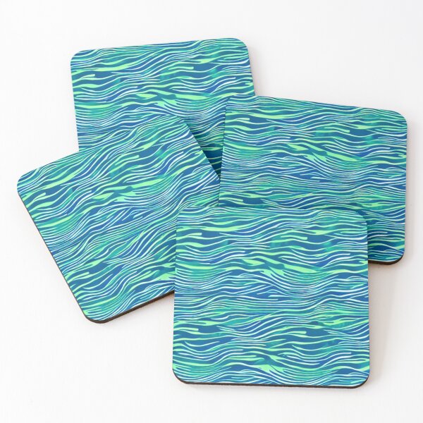 Aperçu de l'œuvre Motif abstrait de vagues bleues et vertes créée et vendue par calibrit.