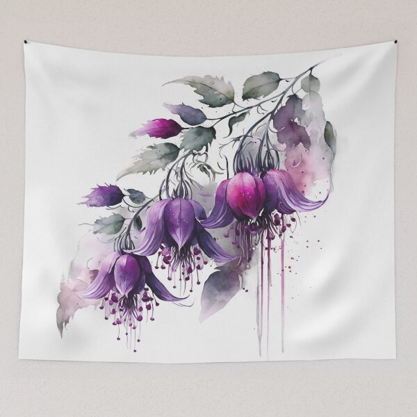 Item preview, Fuchsia Flower Watercolour Drip designed and sold by Sarah Walton.