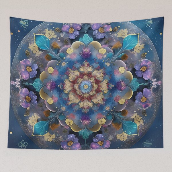 Item preview, Trippy Spiritual Mandala Meditation Galaxy Floral-mandala boho designed and sold by Tamas Das.