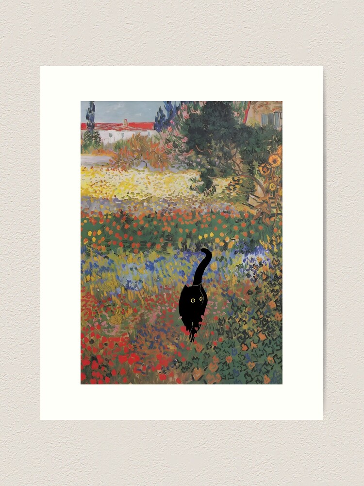 Thumbnail 1 von 3, Kunstdruck, Katze in Gärten designt und verkauft von outdoorway.