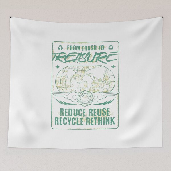 Item preview, reduce reuse recycle rethink designed and sold by PopPizzazz.