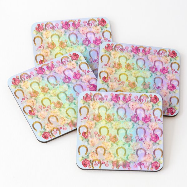 Item preview, Pattern. Roses, Rainbow and Gold Horseshoes designed and sold by KC Morcom.