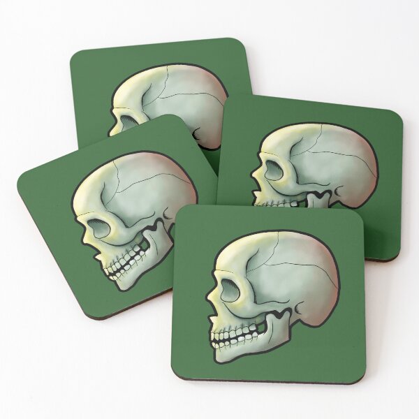 Item preview, Skull illustration dark green background  designed and sold by IJStanding.