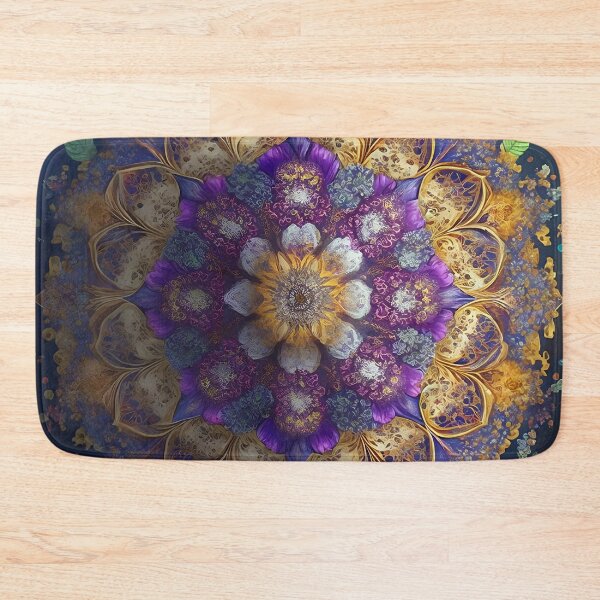 Item preview, Trippy Purple & Gold Mandala Boho Galaxy Floral designed and sold by Tamas Das.