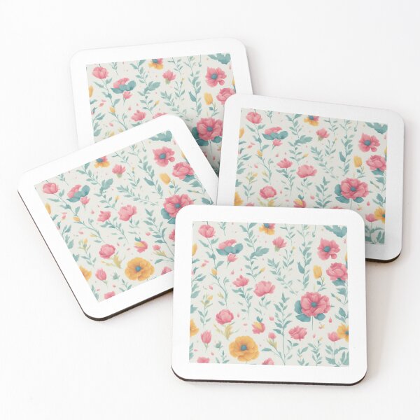 Item preview, boho pink and yellow  flower  on a light background pattern designed and sold by jkrphoto.
