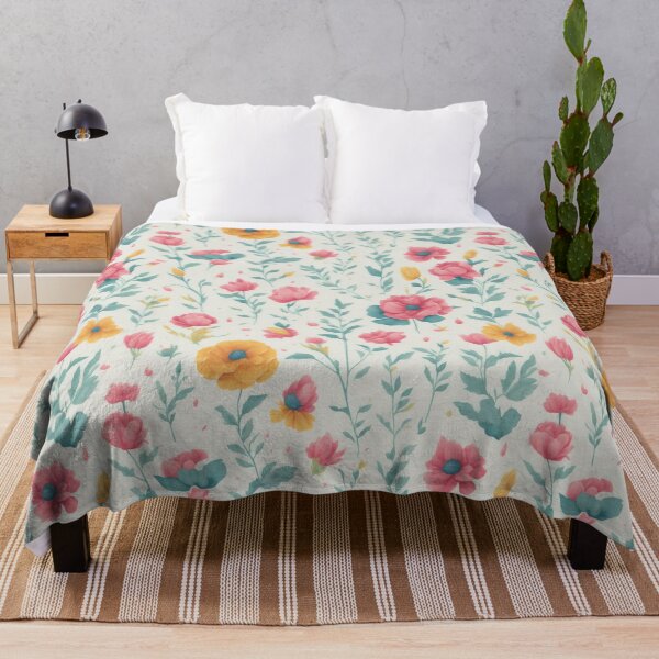 Item preview, boho pink and yellow flower on a light background pattern designed and sold by jkrphoto.