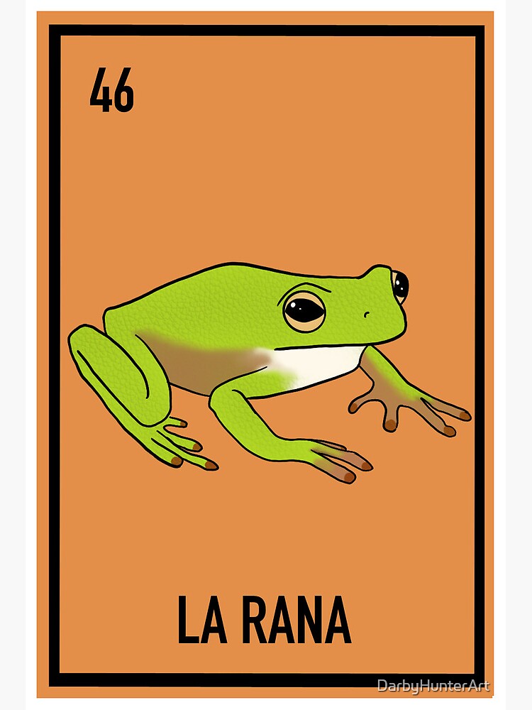  54 La Rana Frog Loteria Card Mexican Bingo Lottery Frog Poster  Wood Frog Wall Art Frog Bedroom Decor Frog Artwork For Walls Amphibian  Illustration Swamp Cool Wall Decor Art Print Poster