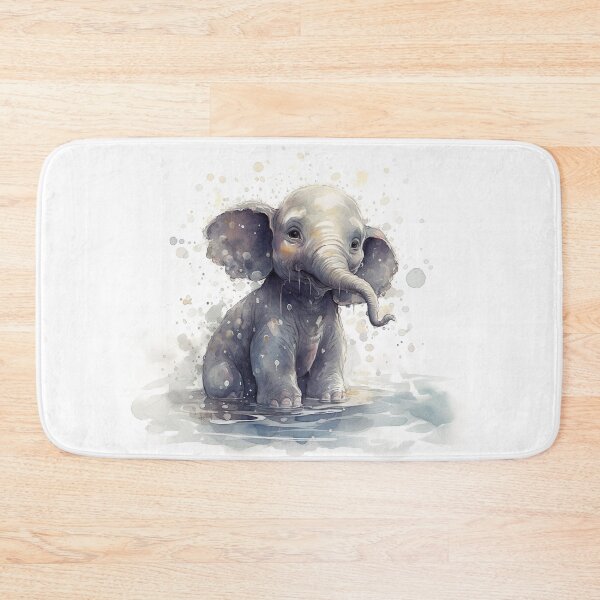 Item preview, Baby Elephant Taking a Bubble Bath #001 designed and sold by ArtworkbyJM.