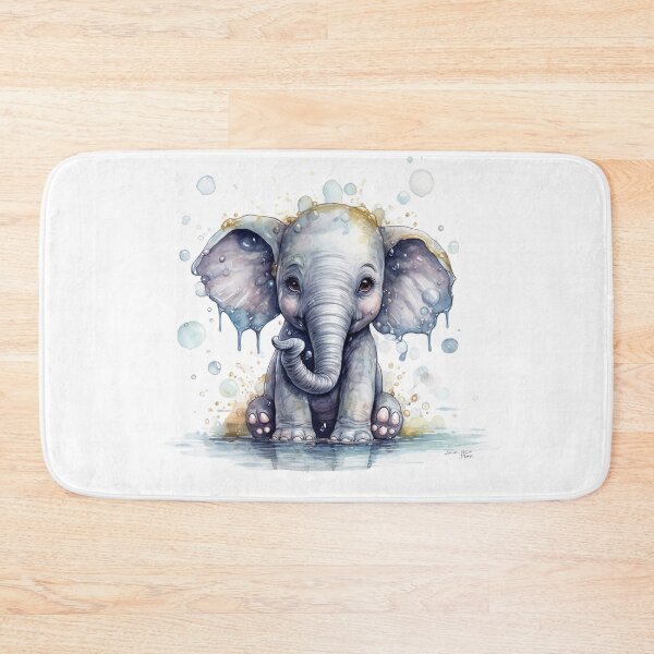 Item preview, Baby Elephant Taking a Bubble Bath #002 designed and sold by ArtworkbyJM.
