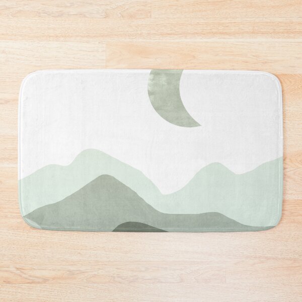 Item preview, Desert mountain moon in sage green and blue designed and sold by Miss-Belle.
