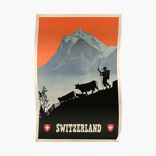 Switzerland, Vintage Travel Poster Poster