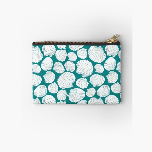 Item preview, Patrón de conchas marinas blancas sobre verde mar designed and sold by mariamsol.
