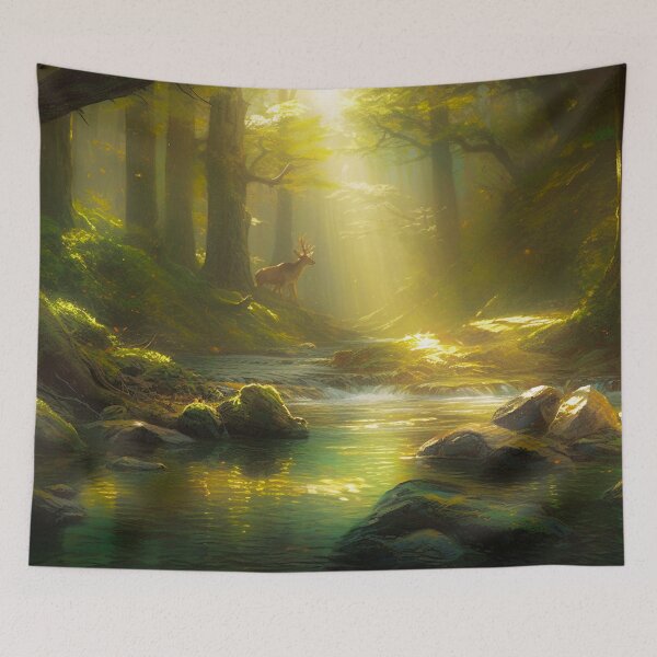 Item preview, Nature Wall Art - Magical Forest Clearing designed and sold by letsgetinspired.