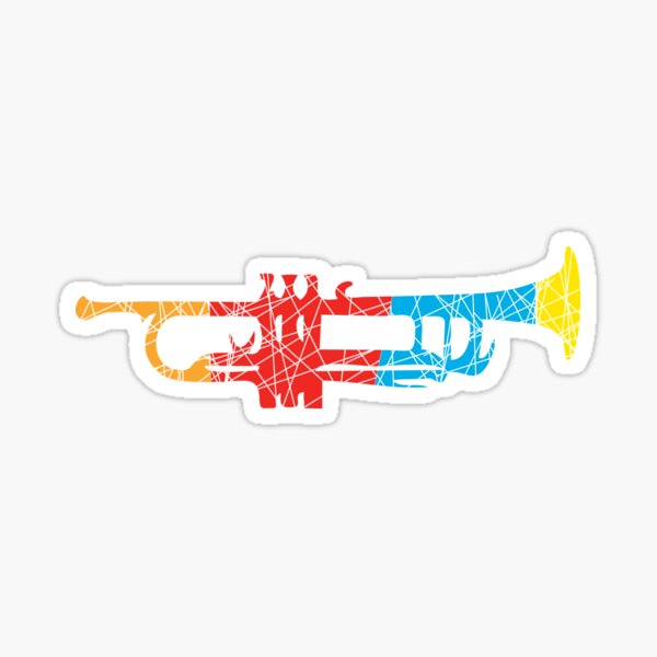 Colorful Trumpet Modern Style Sticker