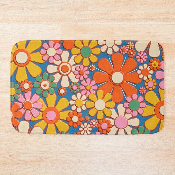 Item preview, Plastic Flowers Colorful Retro 60s Floral Pattern Print designed and sold by kierkegaard.
