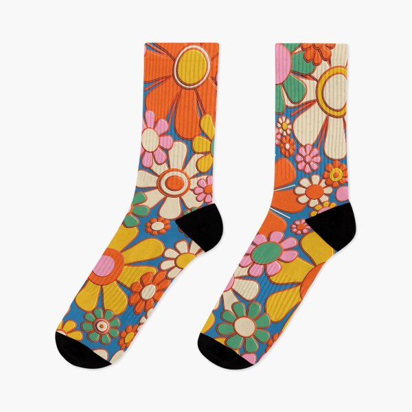 Item preview, Plastic Flowers Colorful Retro 60s Floral Pattern Print designed and sold by kierkegaard.