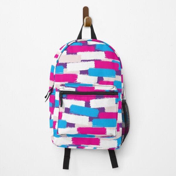Item preview, Abstract Pink and Blue And White on Purple Background, Paint Brush Effect designed and sold by Throwtopia.