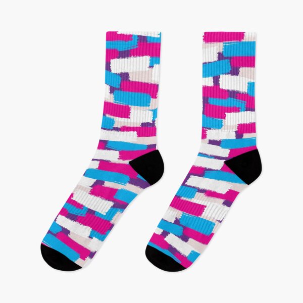 Item preview, Abstract Pink and Blue And White on Purple Background, Paint Brush Effect designed and sold by Throwtopia.