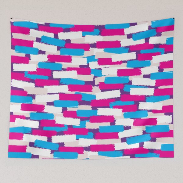 Item preview, Abstract Pink and Blue And White on Purple Background, Paint Brush Effect designed and sold by Throwtopia.