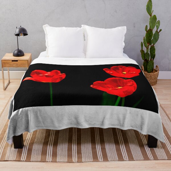 Item preview, Red tulips on black background designed and sold by olena2552.