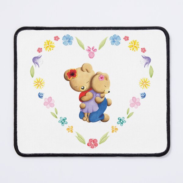 Item preview, Hug Mama Bear & Daughter in a heart of flowers designed and sold by Iris Créa.