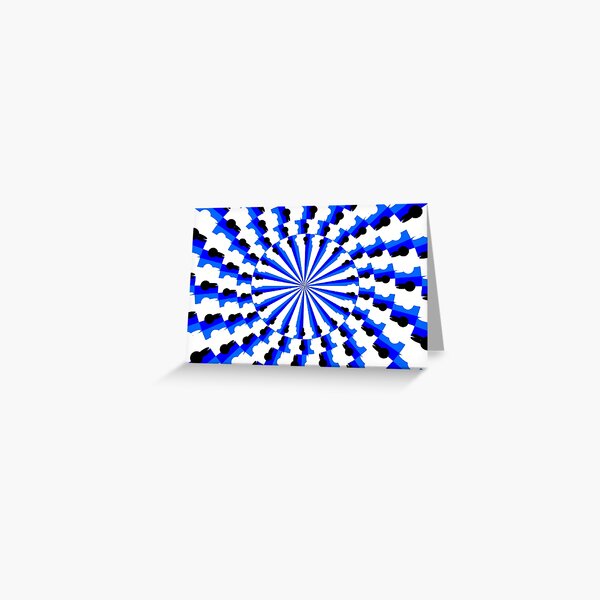 Illusion Pattern #blue #symmetry #circle #abstract #illustration #pattern #design #art #shape #bright #modern #horizontal #colorimage #royalblue #inarow #textured Greeting Card