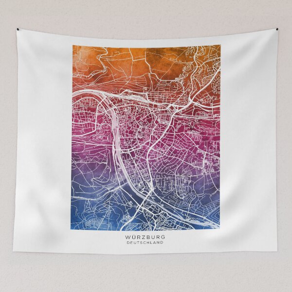 Item preview, Würzburg City Map designed and sold by ArtPrints.