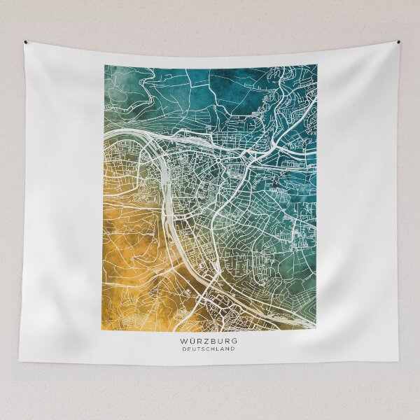 Item preview, Würzburg City Map designed and sold by ArtPrints.