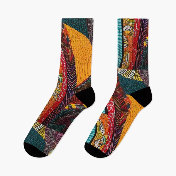 Artikelvorschau, Vibrant Waves Afrikanisches Muster Wachsdruck Ethnische Ornamente VIII entworfen und verkauft von Bebichic.
