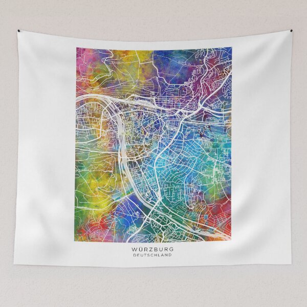 Item preview, Würzburg City Map designed and sold by ArtPrints.