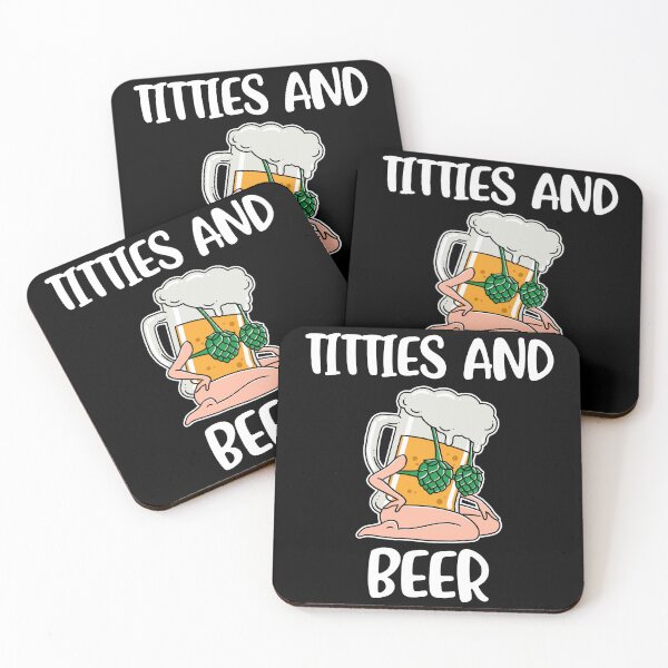 Aperçu de l'œuvre Titties And Beer Funny Beer Gift créée et vendue par CatRobot.