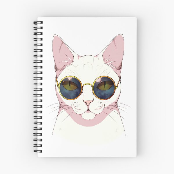 Item preview, Cool White Cat in Round Sunglasses designed and sold by TheThreePixels.