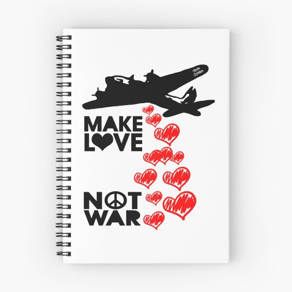 Item preview, Make Love Not War; Plane throwing Hearts designed and sold by StickerApe.
