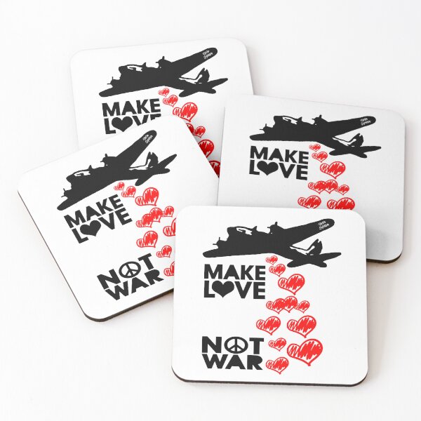 Item preview, Make Love Not War; Plane throwing Hearts designed and sold by StickerApe.