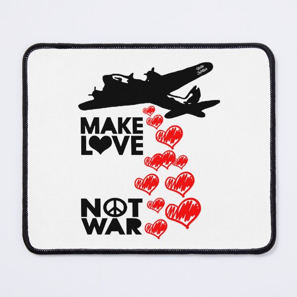 Item preview, Make Love Not War; Plane throwing Hearts designed and sold by StickerApe.