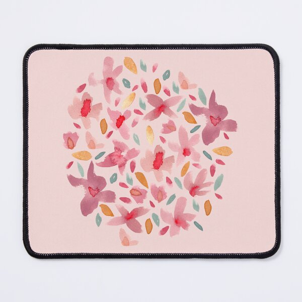Item preview, Spring Floral Watercolour Mustard Purple Green designed and sold by Lozzie Eliza Designs.