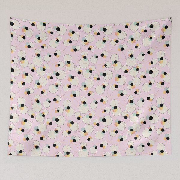 Item preview, Hoopla circus lights and hoops pattern - pink designed and sold by JuiceCreative.