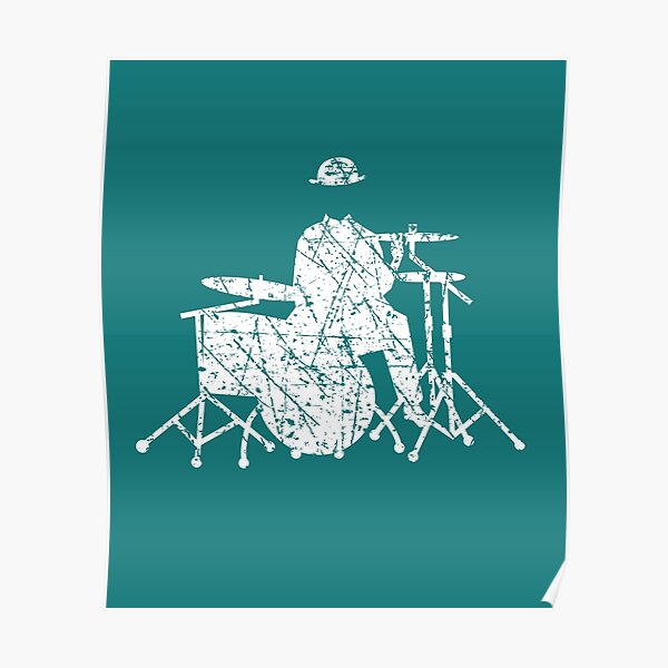 Jazz Drummer Grunge Style Poster