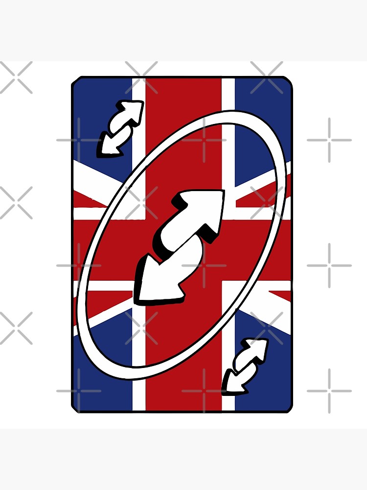 Reverse Uno Card with UK Flag Metal Print for Sale by CyberYogi