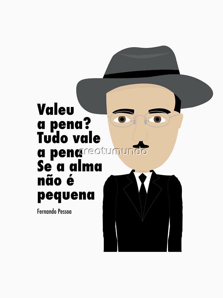 Imagen 3 de 3, Camiseta ¾ estilo béisbol con la obra Fernando Pessoa, diseñada y vendida por creotumundo.