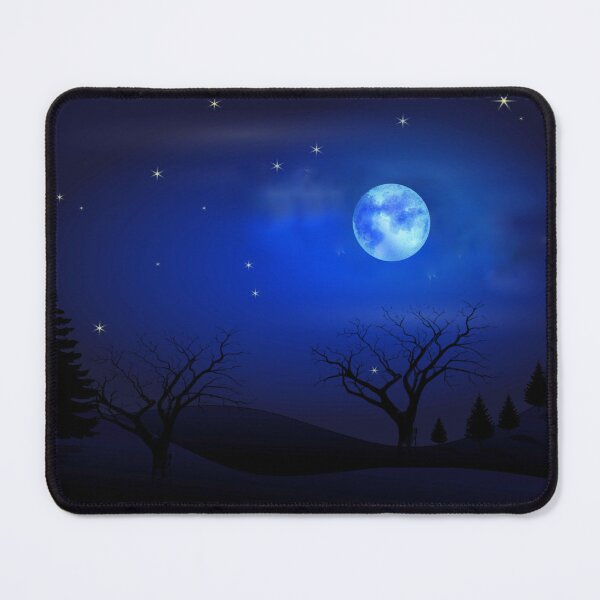Item preview, Night view blue sky, moon and river water designed and sold by Vasant Ravte.