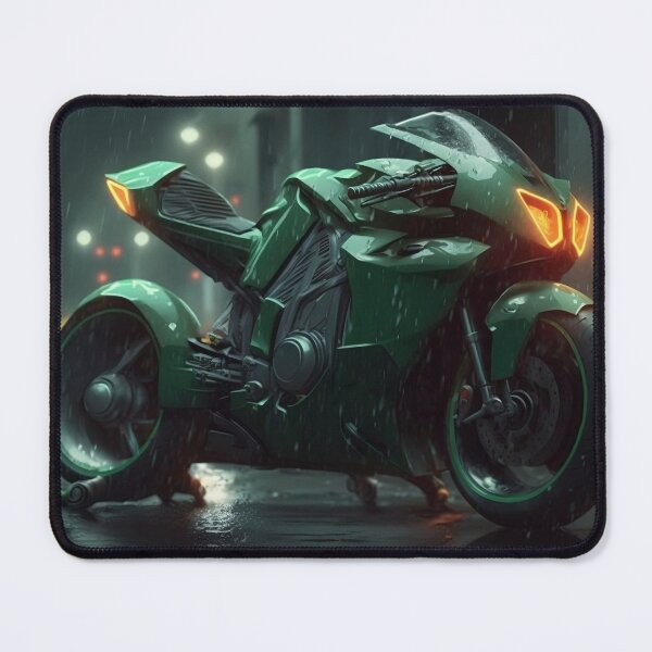 Item preview, Superb Speedy Green Motorbike At Night designed and sold by ByDigitalDream.