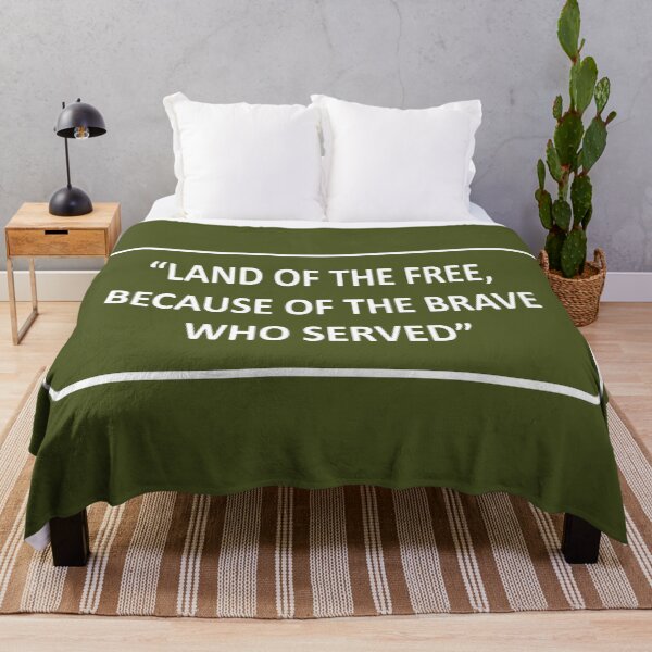 Item preview, LAND OF THE FREE, BECAUSE OF THE BRAVE WHO SERVED designed and sold by QuotesKINGz.