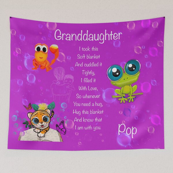 Item preview, To Grandaughter love Pop blanket designed and sold by JuliaKHarwood.