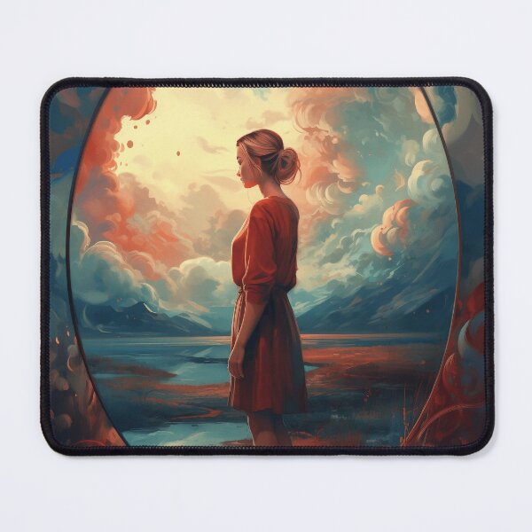 Item preview, A beautifull woman in a painting standing by the big mirror in the sky designed and sold by LJaco.