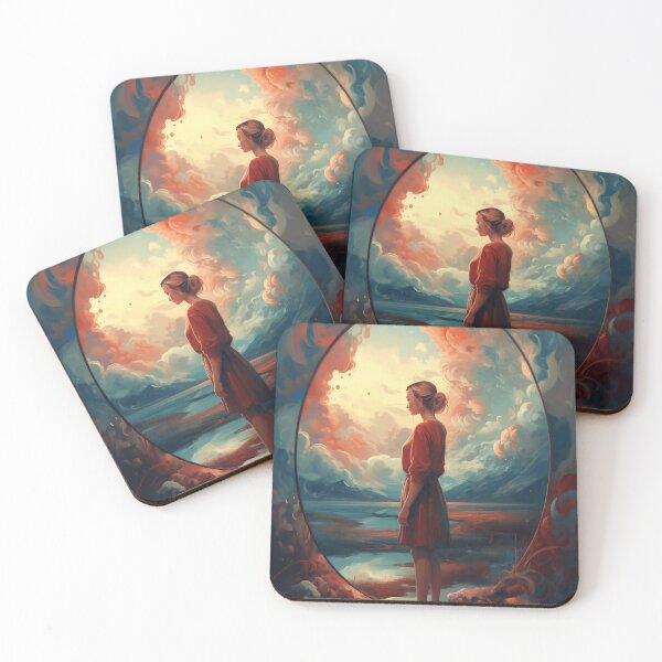 Item preview, A beautifull woman in a painting standing by the big mirror in the sky designed and sold by LJaco.