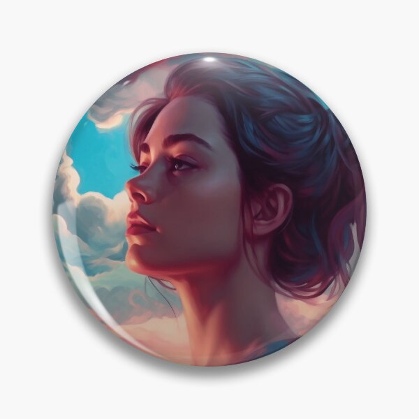 Item preview, Woman in the cloudy vibrant landscape. designed and sold by LJaco.