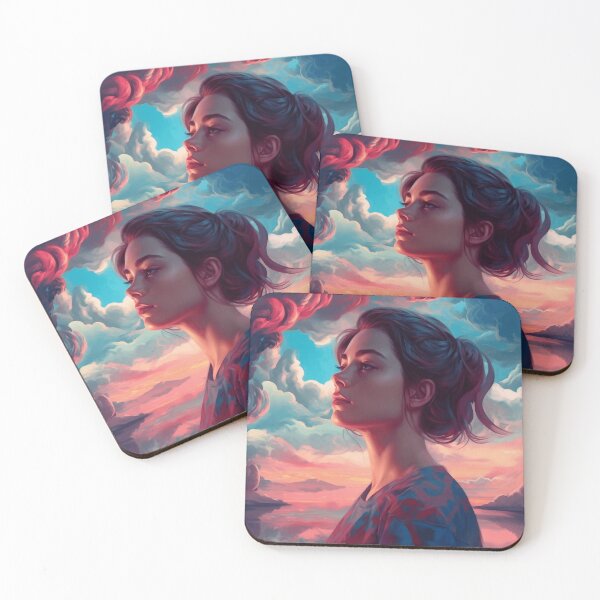 Item preview, Woman in the cloudy vibrant landscape. designed and sold by LJaco.