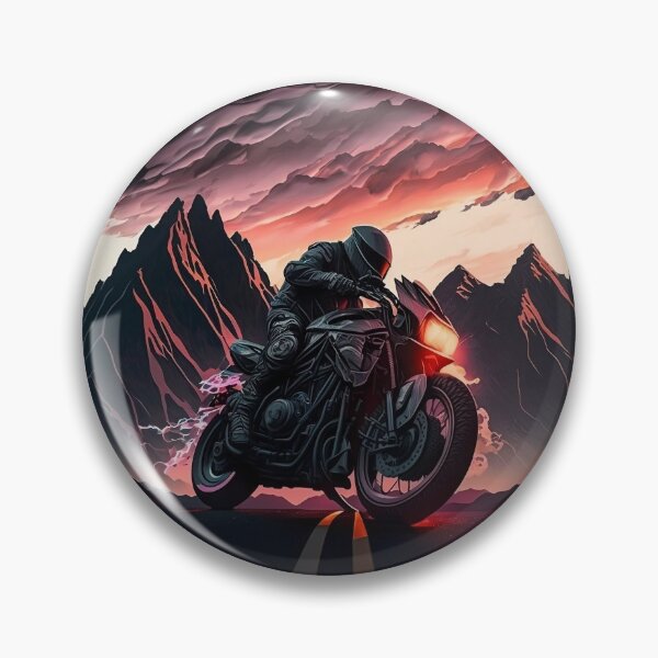 Item preview, Mighty Motorcycle Speeding Through Mountainous Terrain designed and sold by ByDigitalDream.